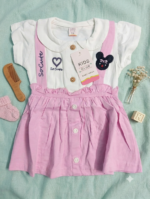 "So Cute" Design Baby Girls Frock - Image 4