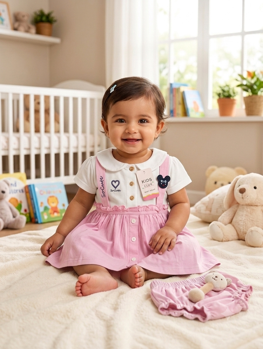 1784905386203 "So Cute" Design Baby Girls Frock - Image 1