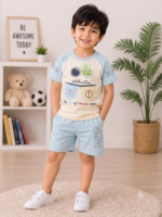 Baby Boy Cotton T-Shirt & Half Pants Set - Image 4
