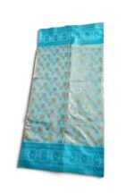 Exclusive Sky Blue Soft Katan Silk Saree with Rich Golden Zari & Meenakari Work - Image 3